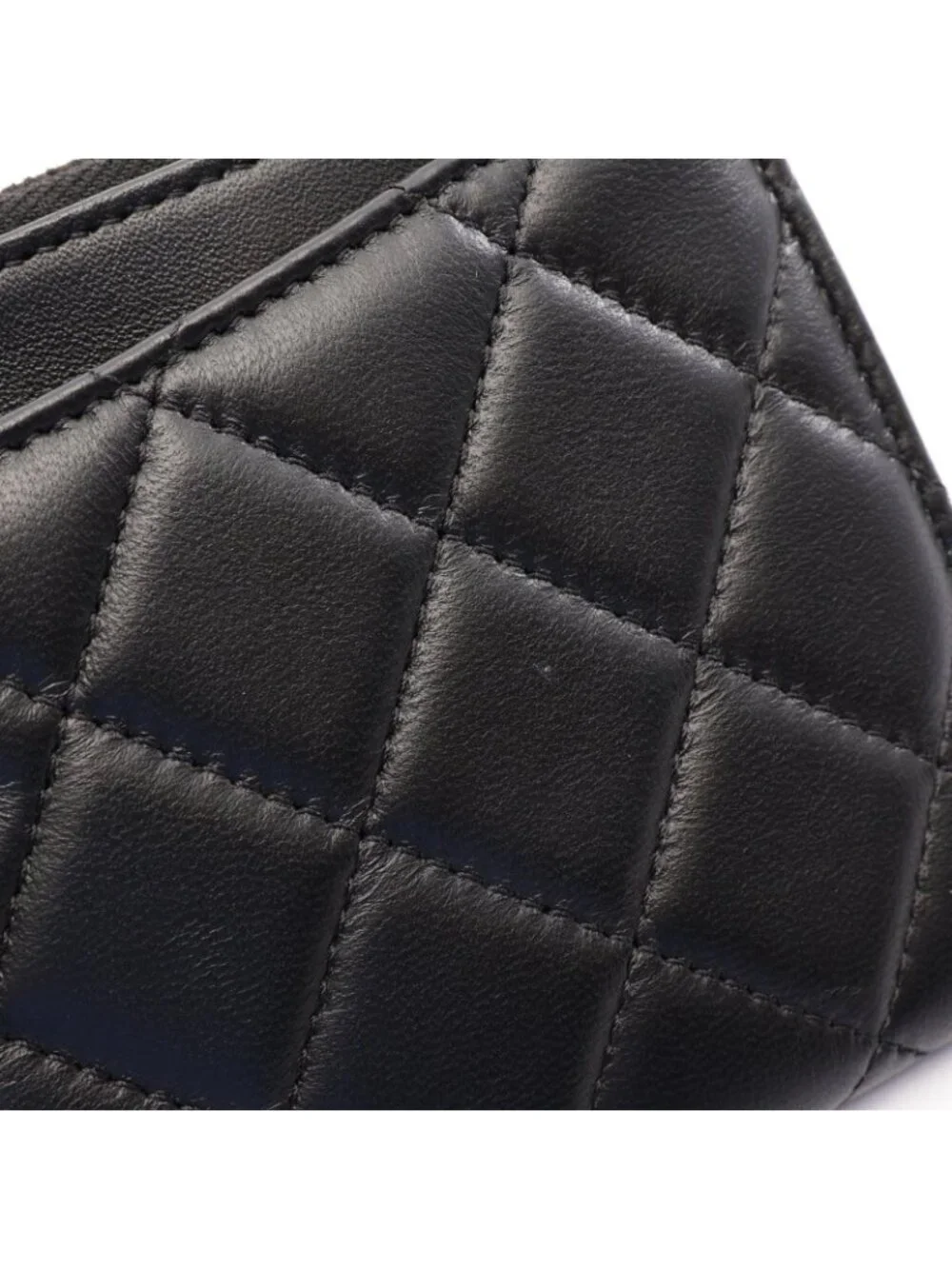 Chanel Pouch Quilted Black Lambskin Slim Wallet